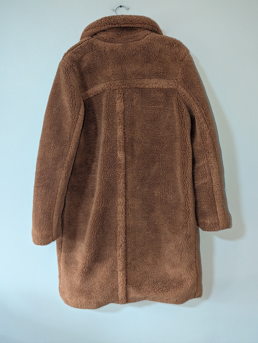 L Tall GAP Teddy Bear Brown Sherpa Long Coat - Picture 6 of 6